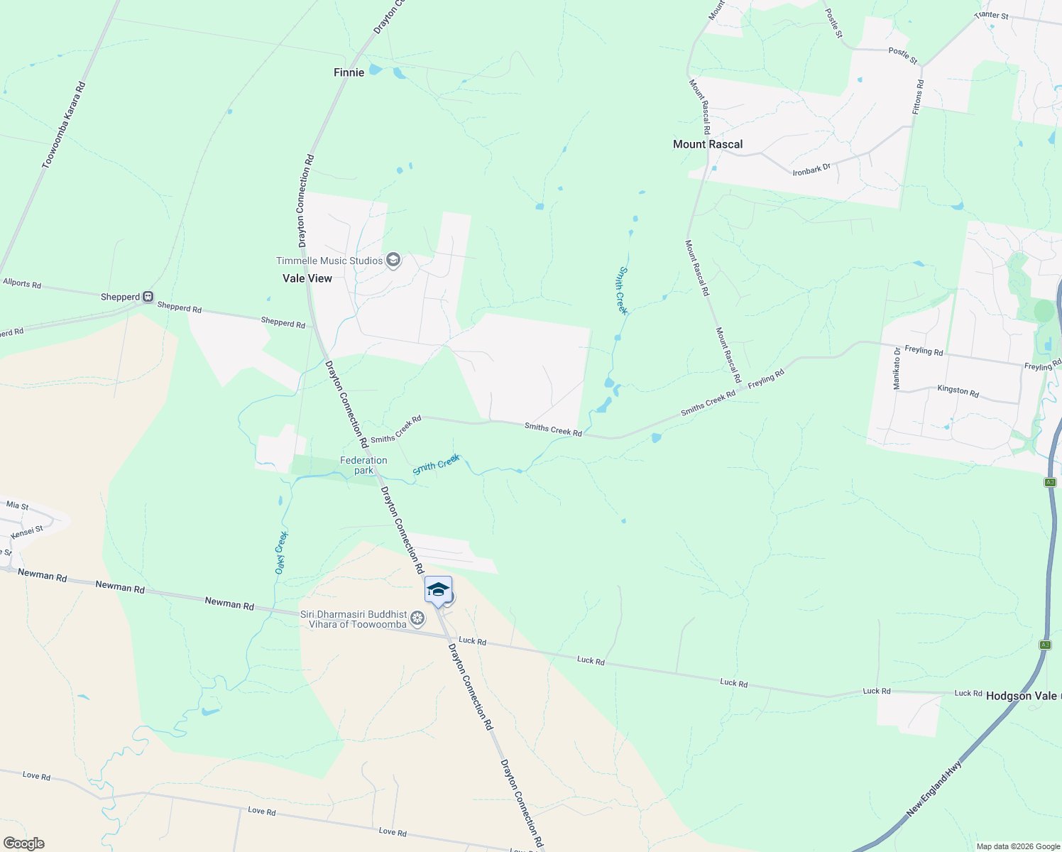 map of restaurants, bars, coffee shops, grocery stores, and more near Smiths Creek Road in Vale View
