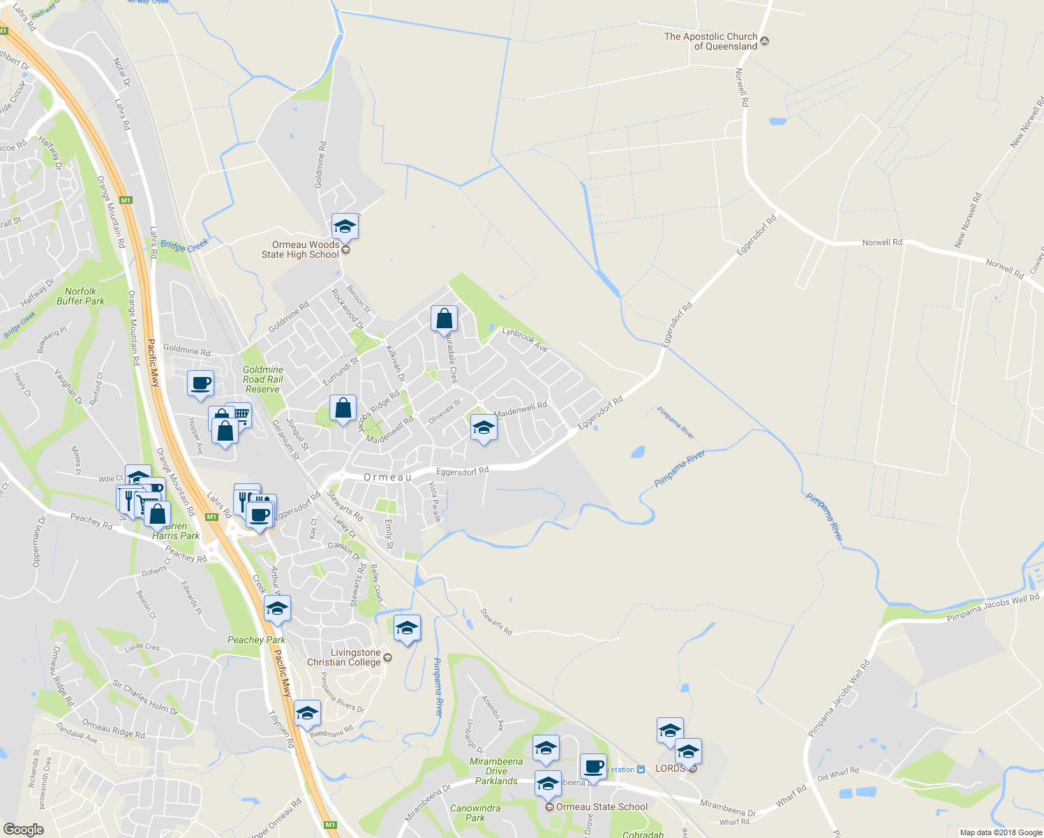 map of restaurants, bars, coffee shops, grocery stores, and more near 6 Penneshaw Crescent in Norwell