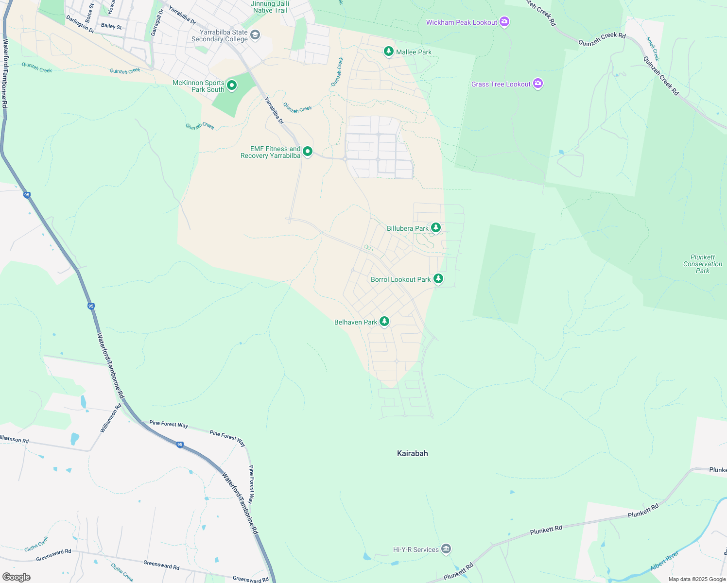 map of restaurants, bars, coffee shops, grocery stores, and more near in Yarrabilba