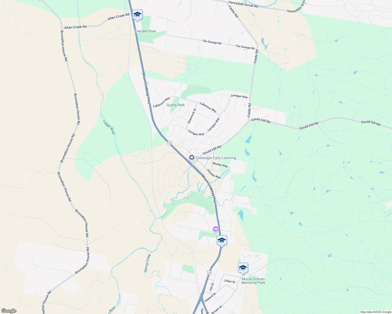 map of restaurants, bars, coffee shops, grocery stores, and more near 4 Lachlan Street in Gleneagle