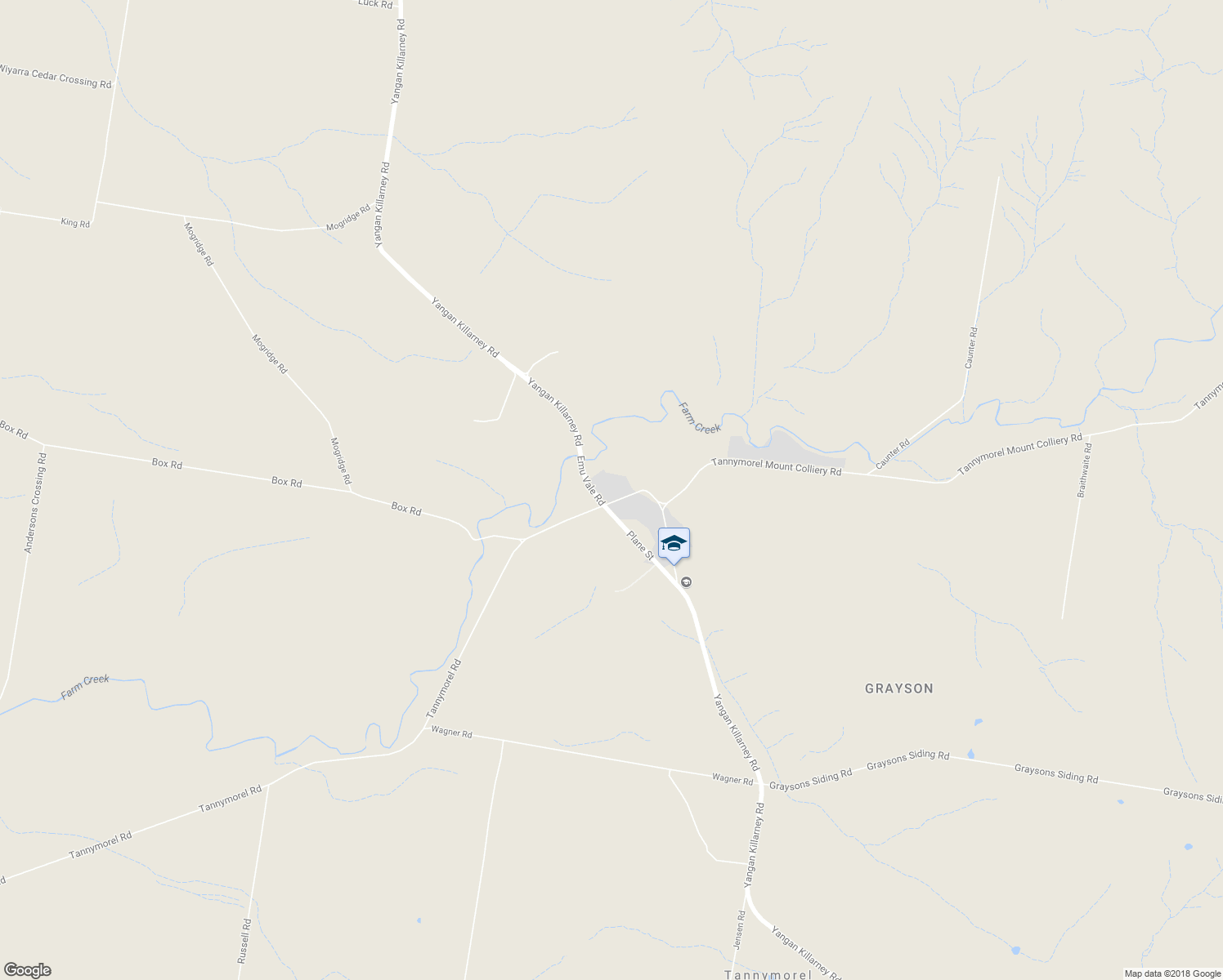 map of restaurants, bars, coffee shops, grocery stores, and more near 7 Kurrajong Street in Tannymorel