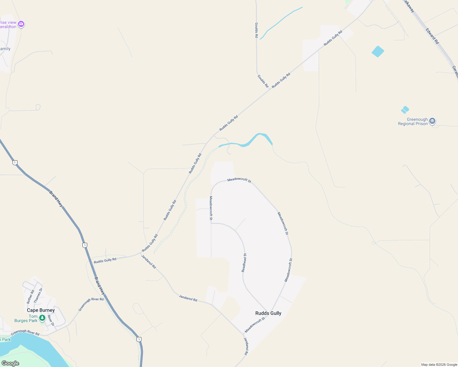 map of restaurants, bars, coffee shops, grocery stores, and more near 35 Meadowcroft Street in Rudds Gully