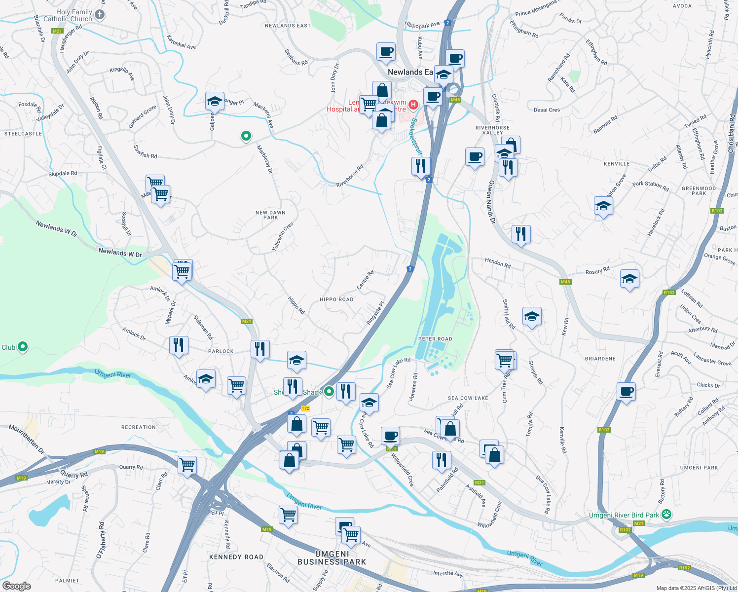 95 Ringside Place, Newlands East KZN Walk Score