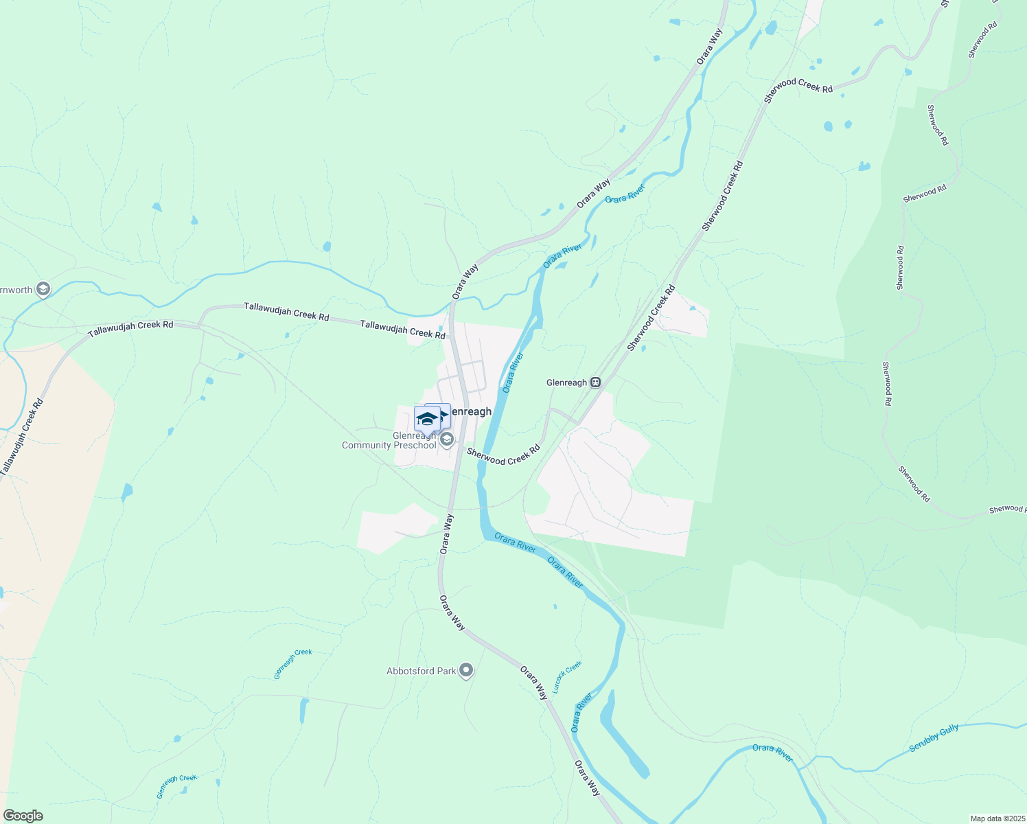 map of restaurants, bars, coffee shops, grocery stores, and more near in Glenreagh