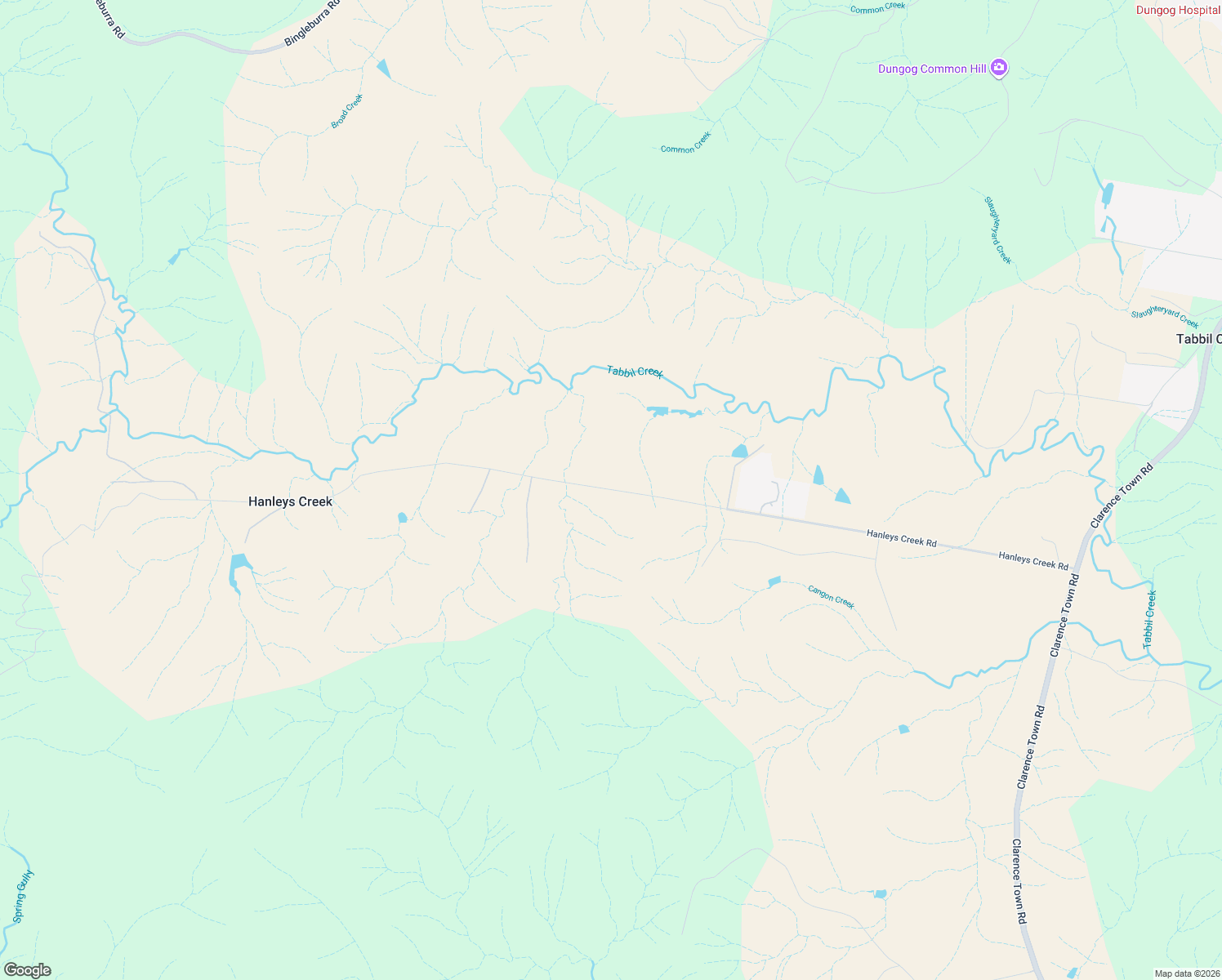 map of restaurants, bars, coffee shops, grocery stores, and more near Hanleys Creek Road in Dungog Shire Council