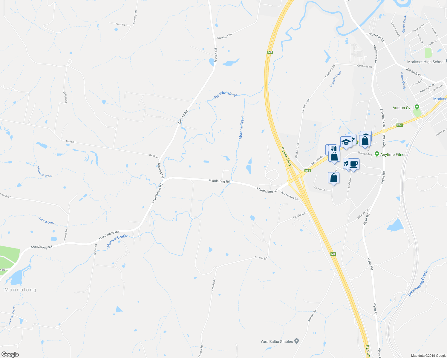 map of restaurants, bars, coffee shops, grocery stores, and more near in Bonnells Bay