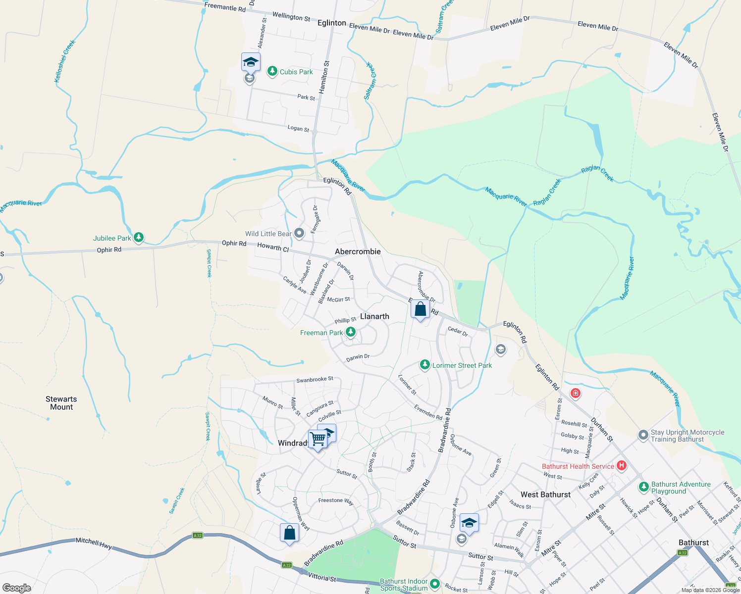map of restaurants, bars, coffee shops, grocery stores, and more near 16 Quinn Court in Llanarth
