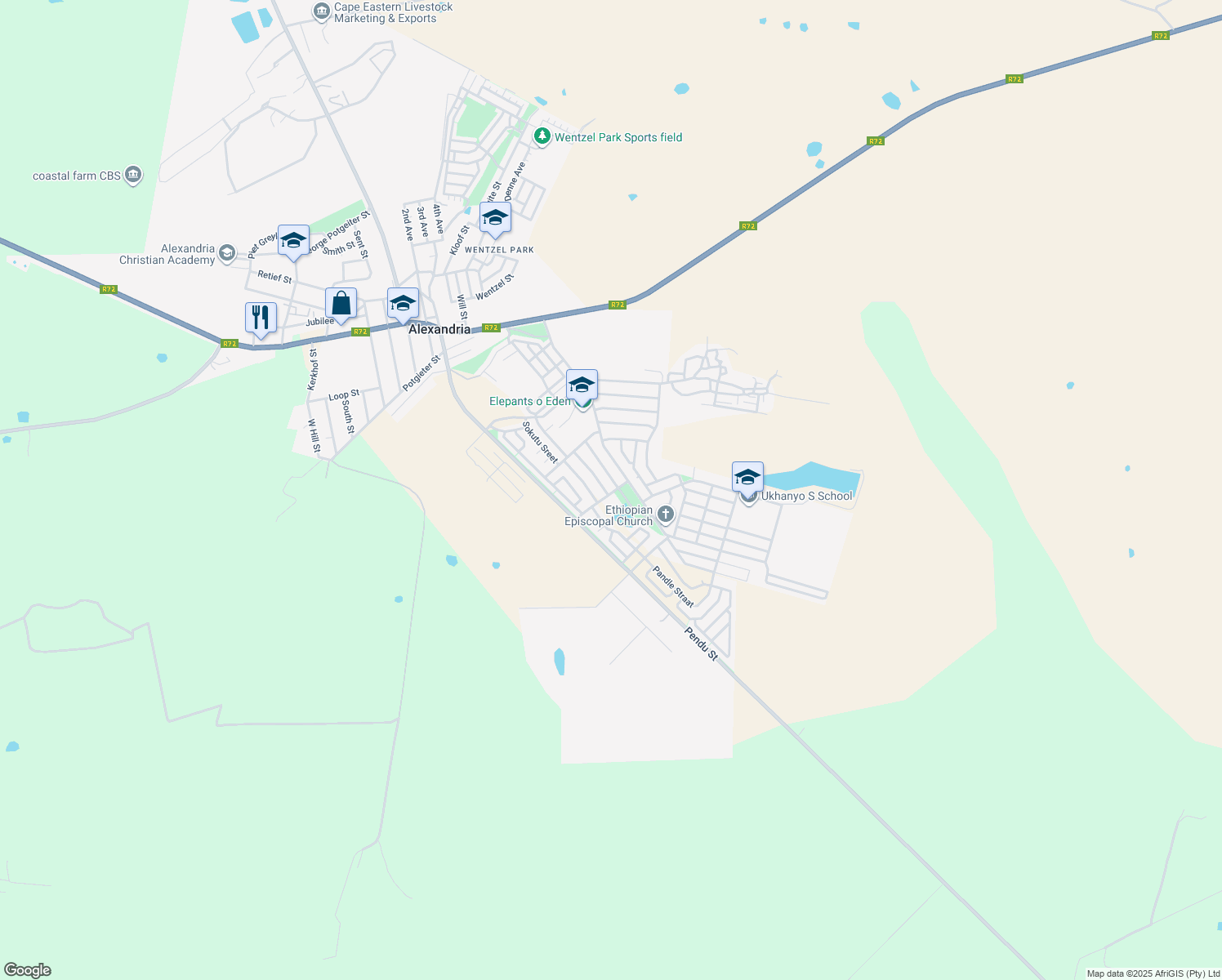 map of restaurants, bars, coffee shops, grocery stores, and more near 2231 D Street in Alexandria