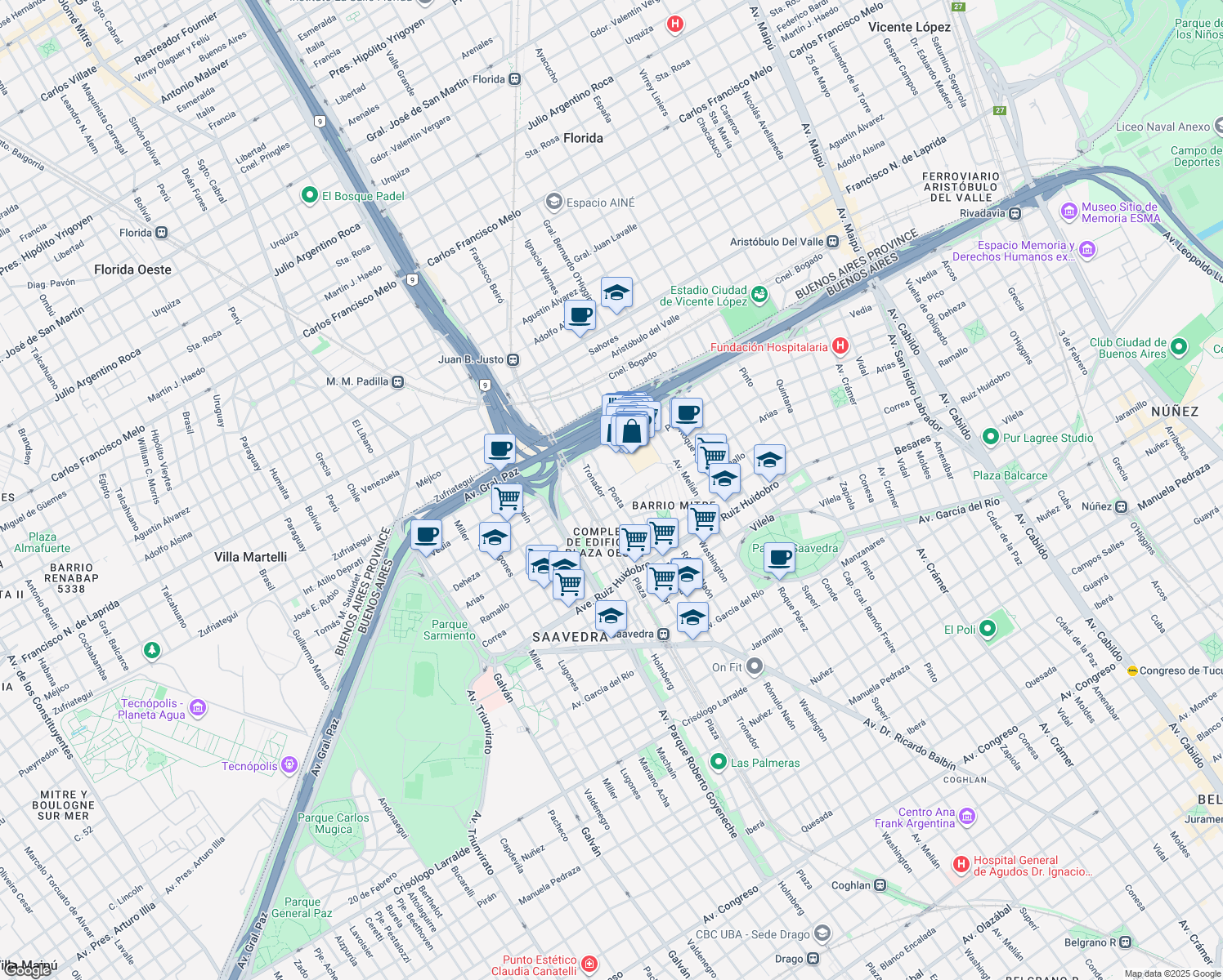 map of restaurants, bars, coffee shops, grocery stores, and more near 4700 Posta in Comuna 12