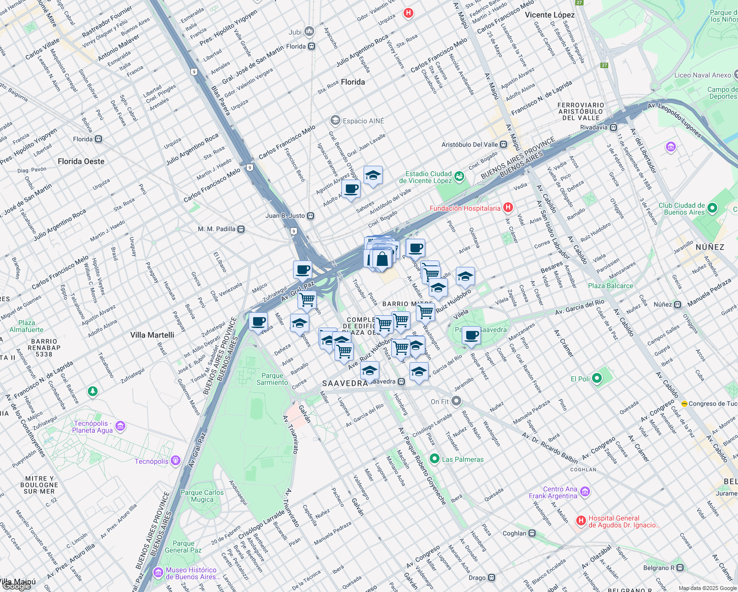map of restaurants, bars, coffee shops, grocery stores, and more near 4700 Posta in Comuna 12