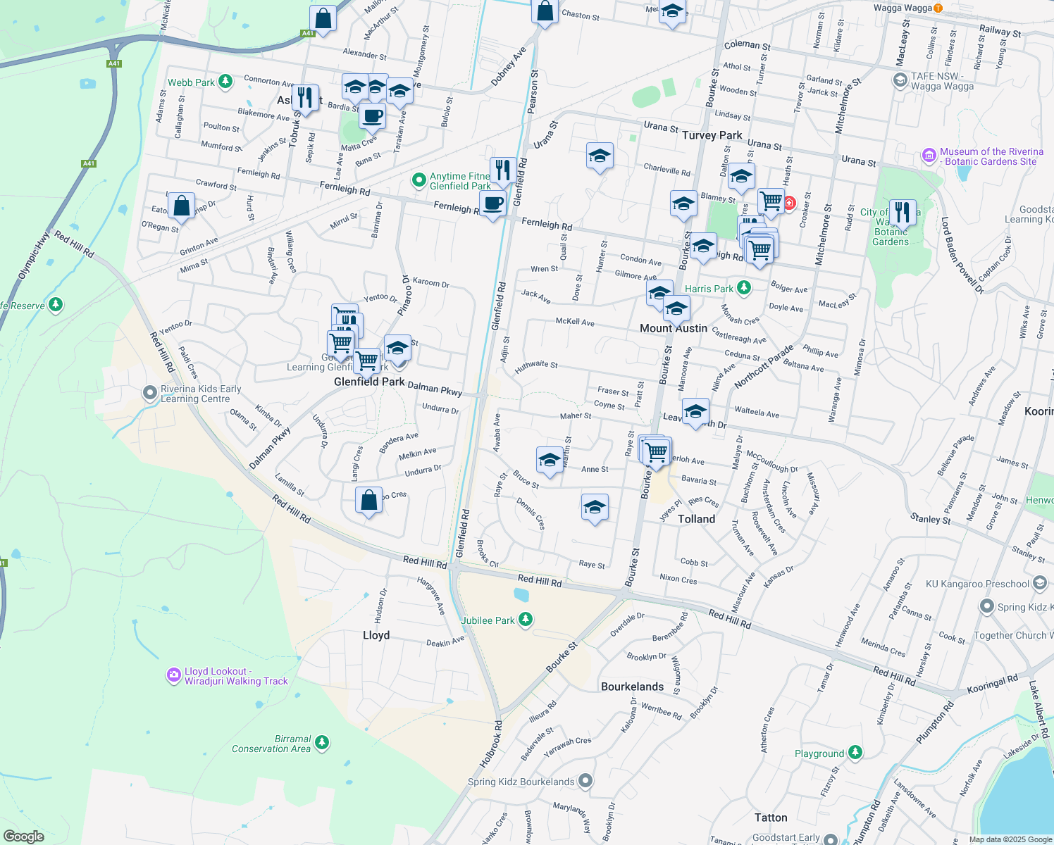 map of restaurants, bars, coffee shops, grocery stores, and more near 6 Nyrang Street in Tolland