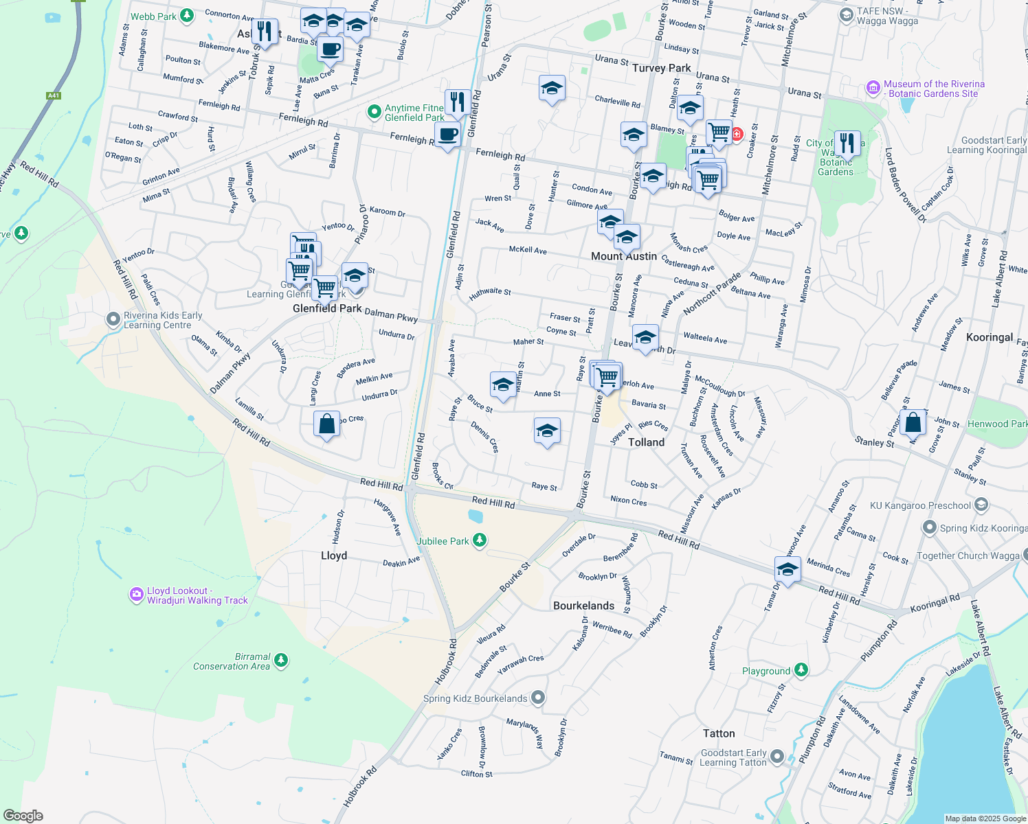 map of restaurants, bars, coffee shops, grocery stores, and more near Bruce Street in Tolland