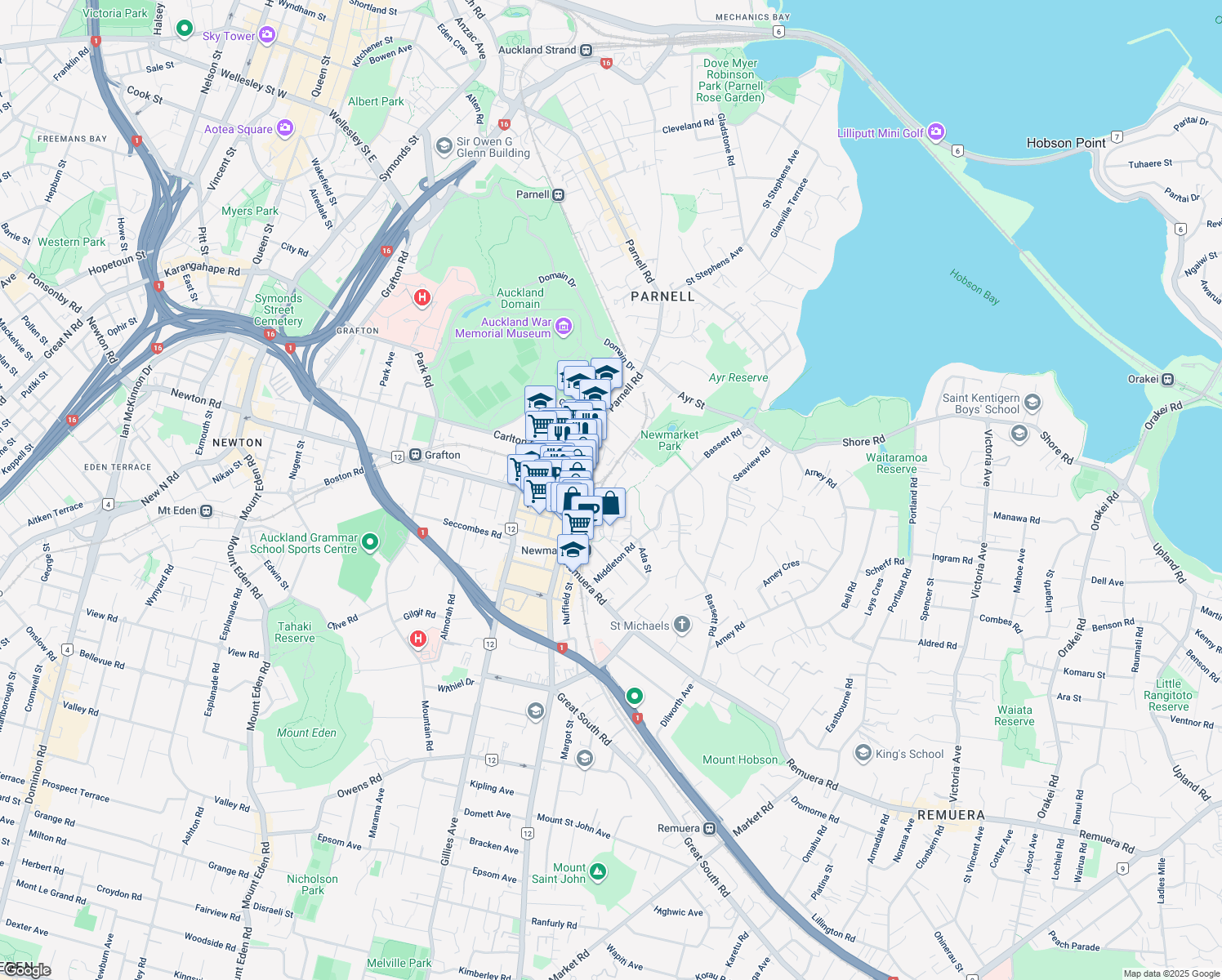 map of restaurants, bars, coffee shops, grocery stores, and more near 5 Furneaux Way in Auckland