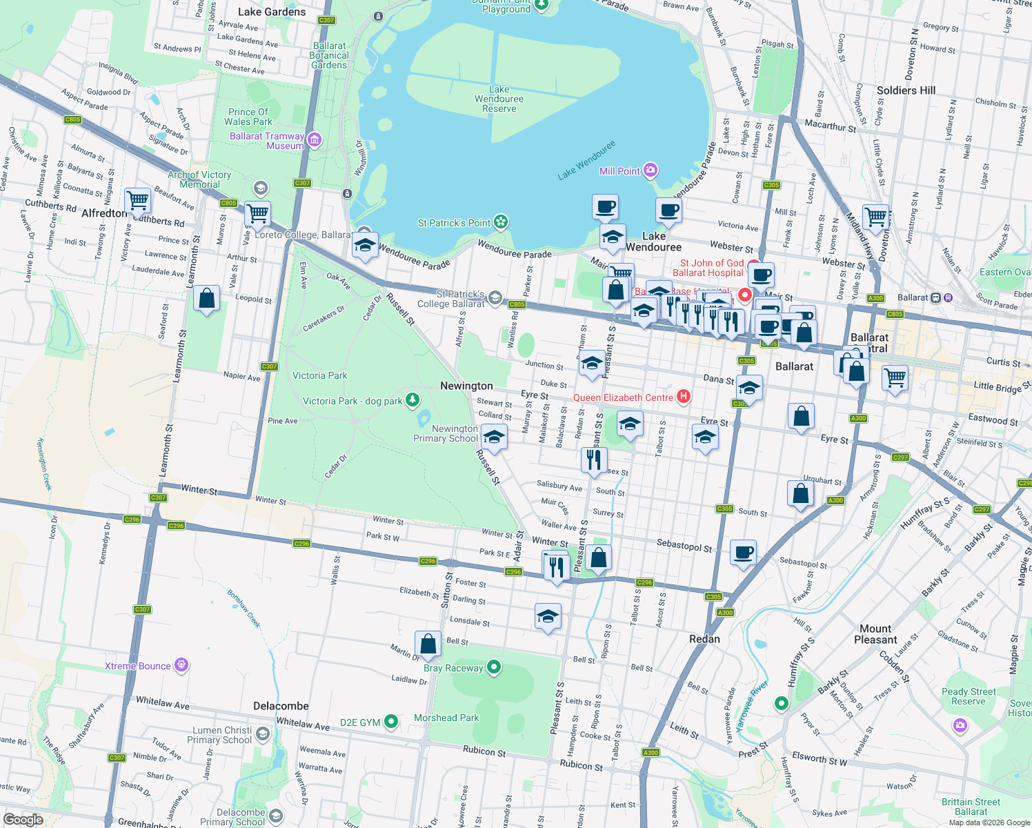 map of restaurants, bars, coffee shops, grocery stores, and more near 4 Collard Street in Newington