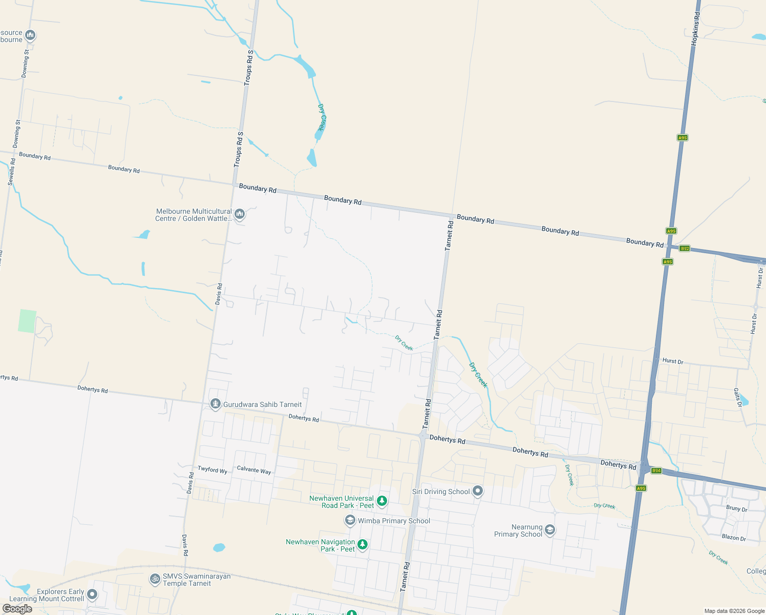 map of restaurants, bars, coffee shops, grocery stores, and more near 70 Kenning Road in Tarneit