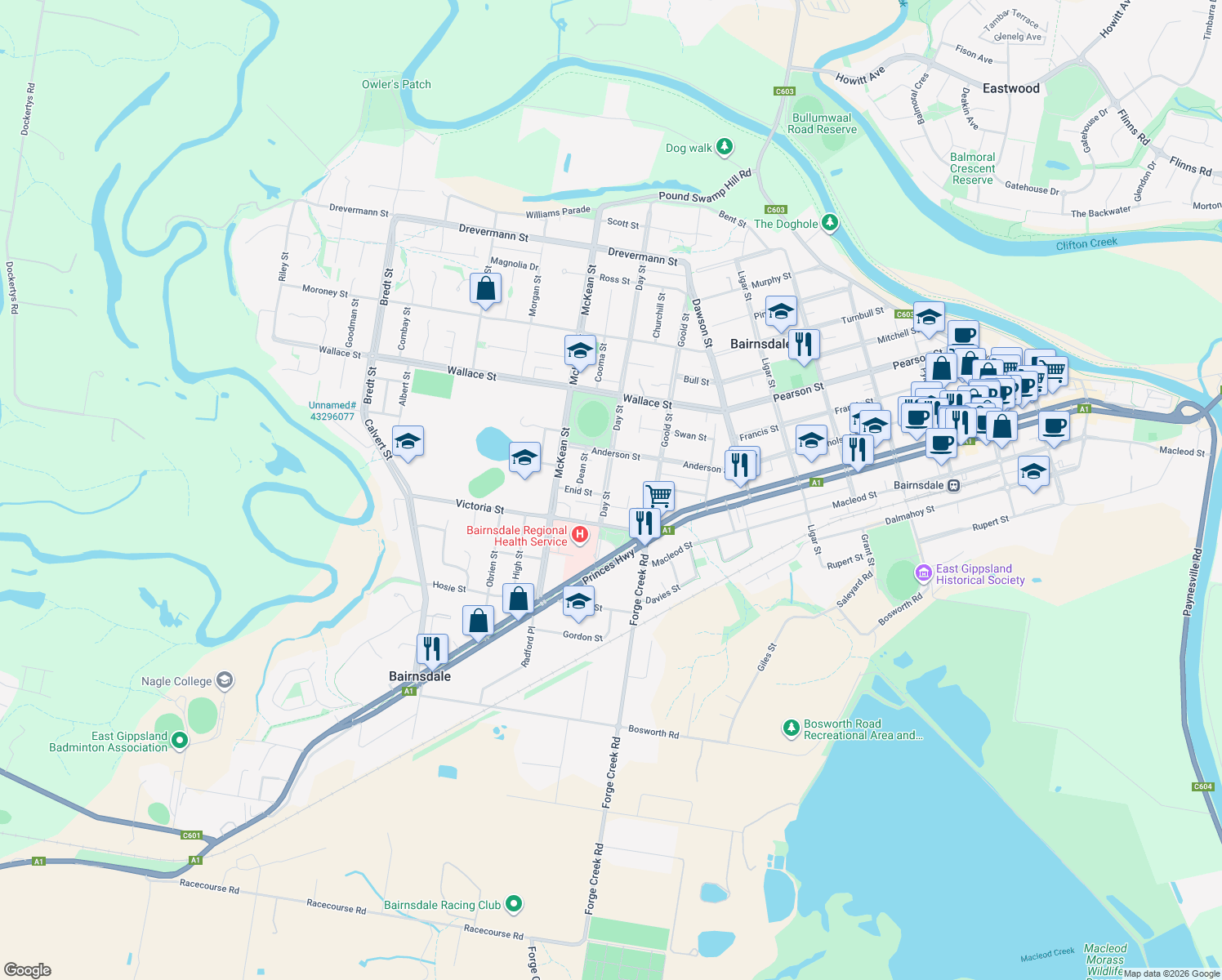 103 Day Street, Bairnsdale VIC Walk Score