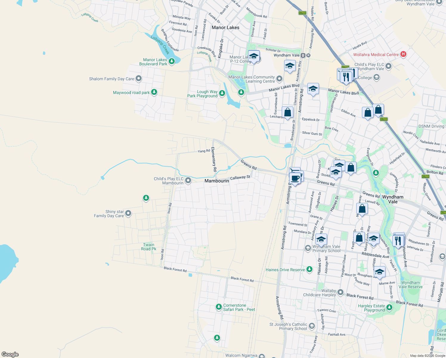 map of restaurants, bars, coffee shops, grocery stores, and more near in Mambourin
