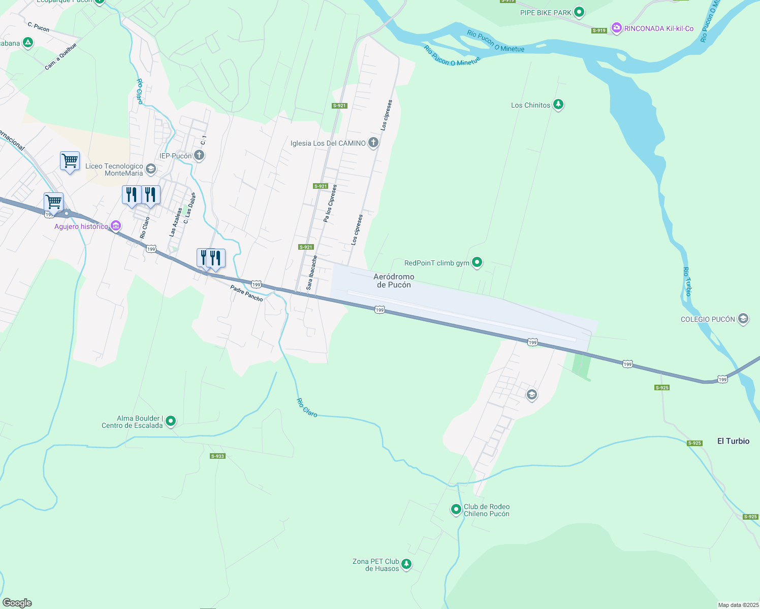 map of restaurants, bars, coffee shops, grocery stores, and more near in Cautín Province