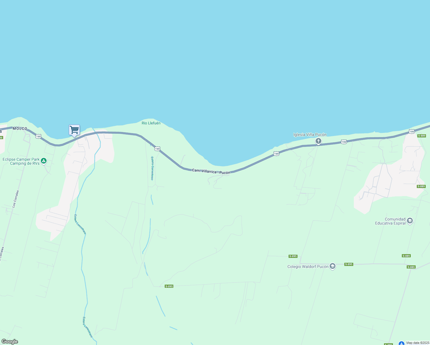 map of restaurants, bars, coffee shops, grocery stores, and more near Camino Villarrica - Pucón in Cautín