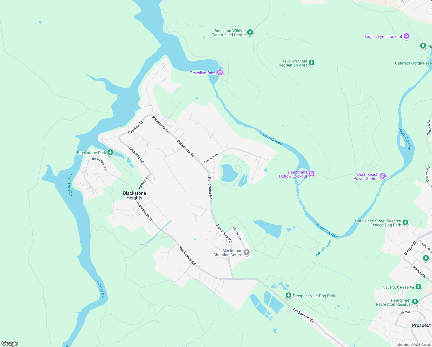map of restaurants, bars, coffee shops, grocery stores, and more near 66 Panorama Road in Blackstone Heights