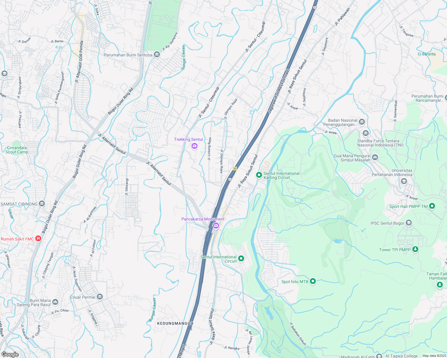 map of restaurants, bars, coffee shops, grocery stores, and more near in Bogor