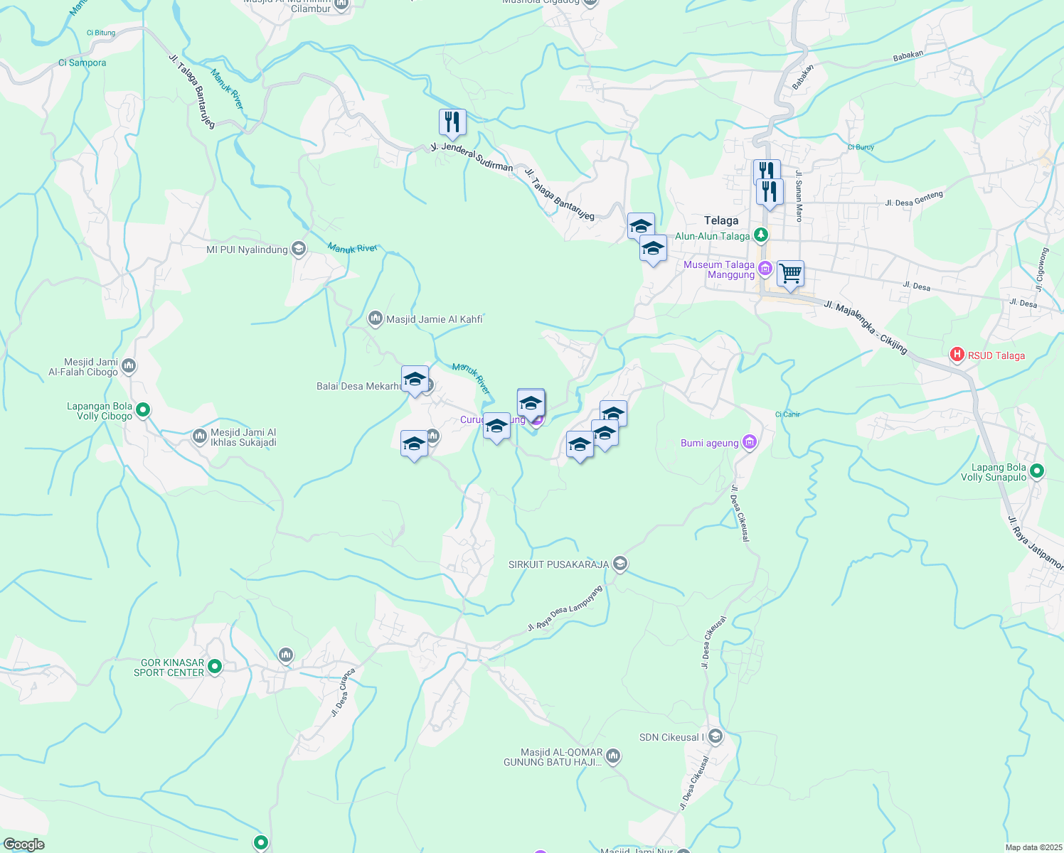 map of restaurants, bars, coffee shops, grocery stores, and more near in Majalengka Regency