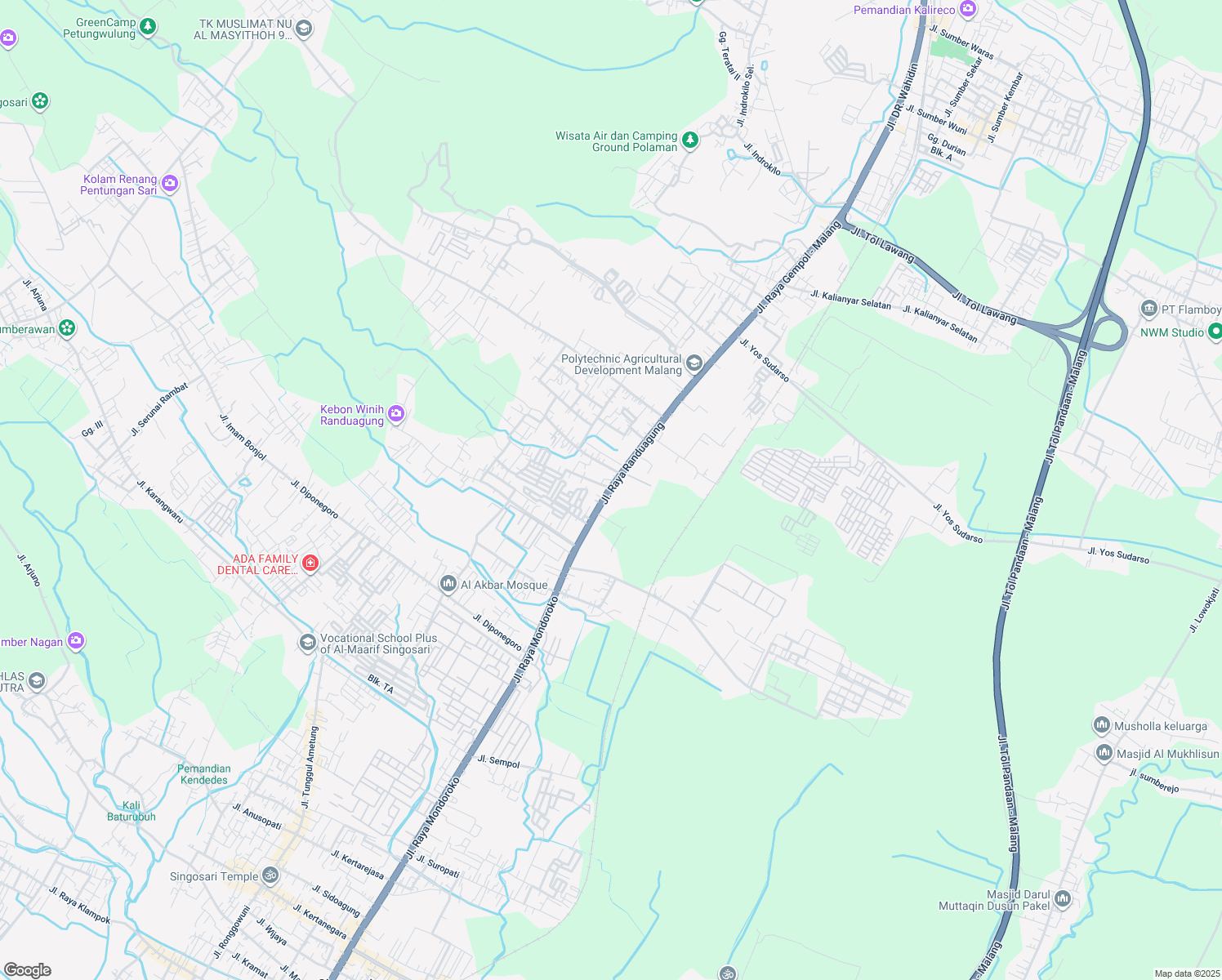 map of restaurants, bars, coffee shops, grocery stores, and more near Jalan Raya Randuagung in Kabupaten Malang