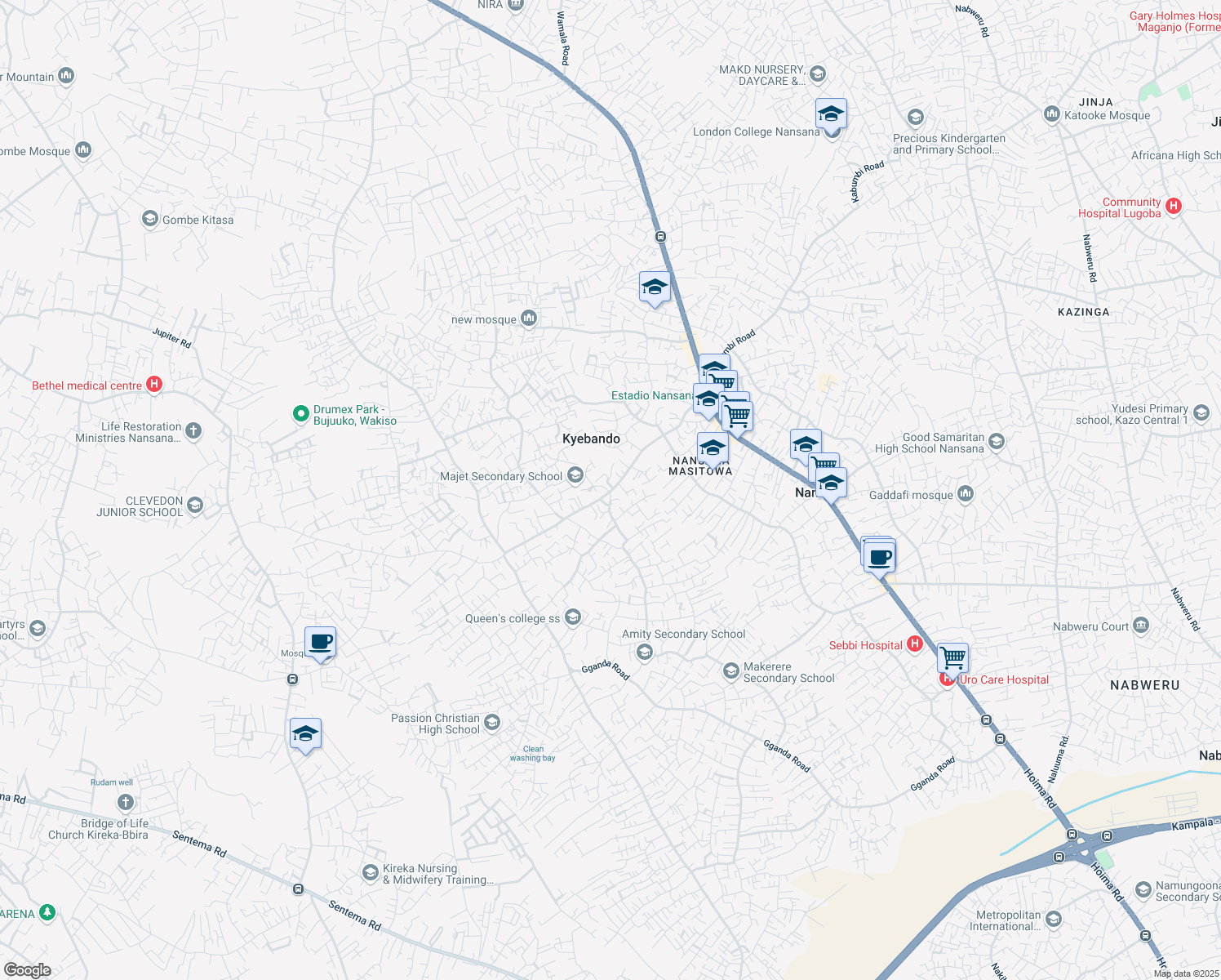 map of restaurants, bars, coffee shops, grocery stores, and more near in Busunju