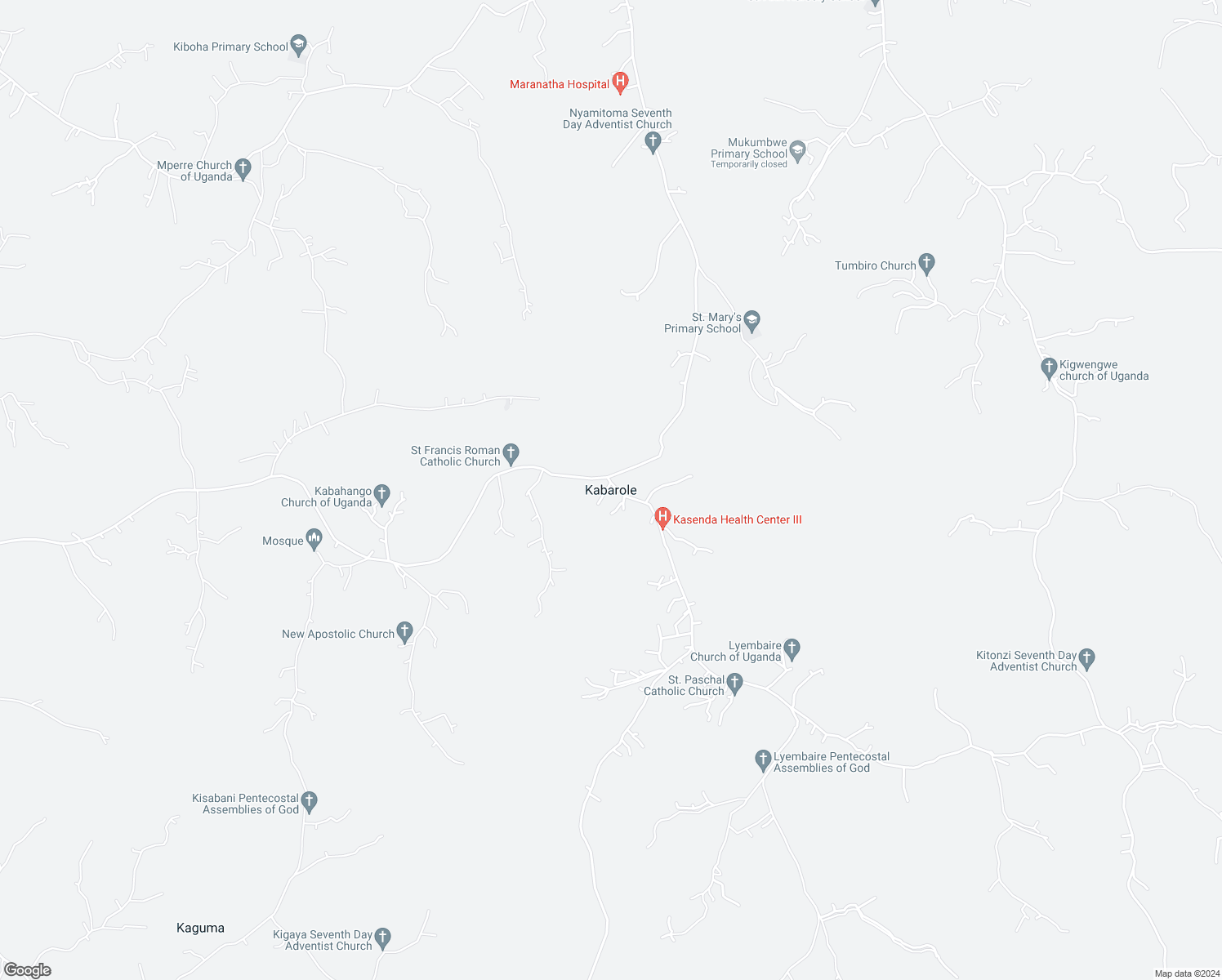 map of restaurants, bars, coffee shops, grocery stores, and more near in Kabarole
