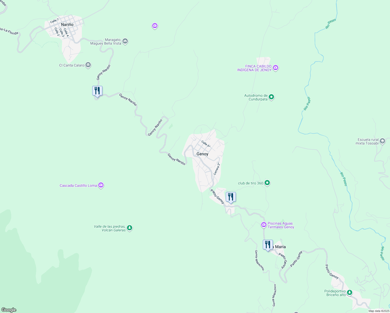 map of restaurants, bars, coffee shops, grocery stores, and more near # 6A-114 Calle 2ª in Genoy