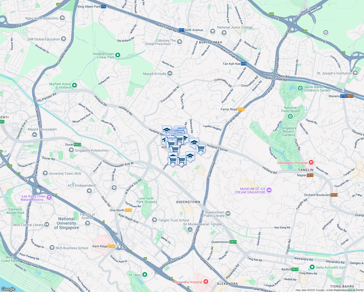 map of restaurants, bars, coffee shops, grocery stores, and more near in Singapore