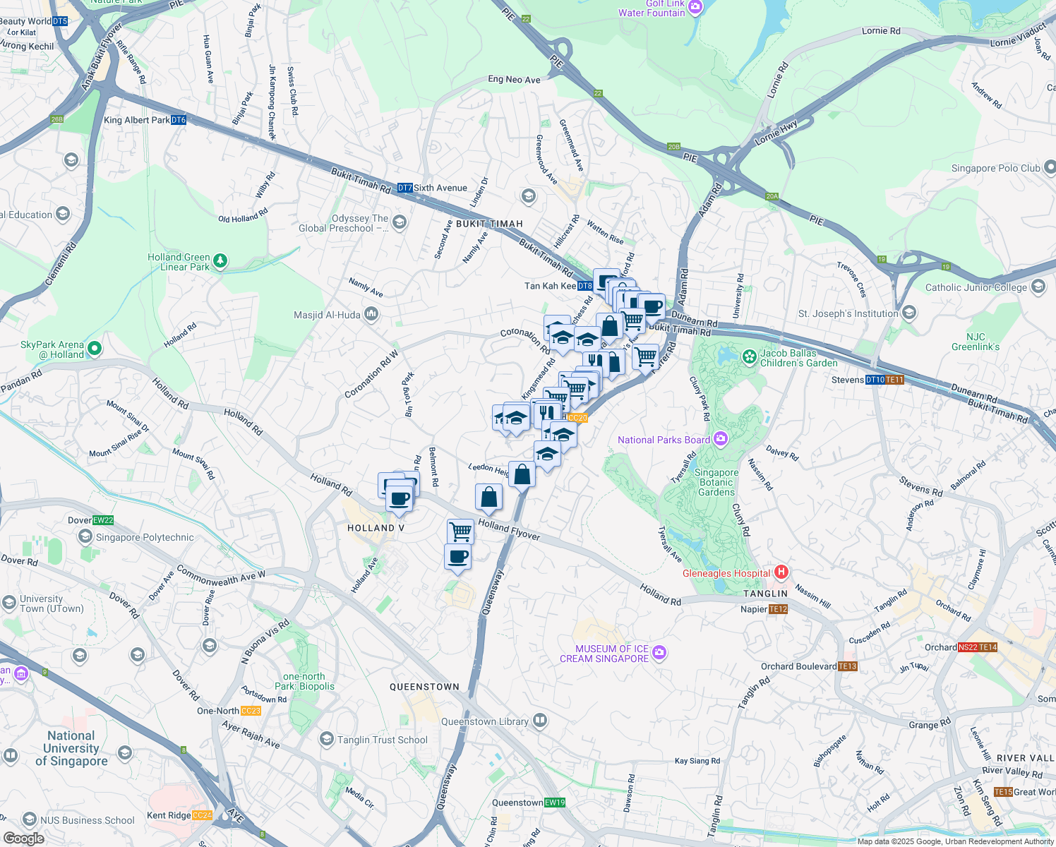 map of restaurants, bars, coffee shops, grocery stores, and more near in Singapore