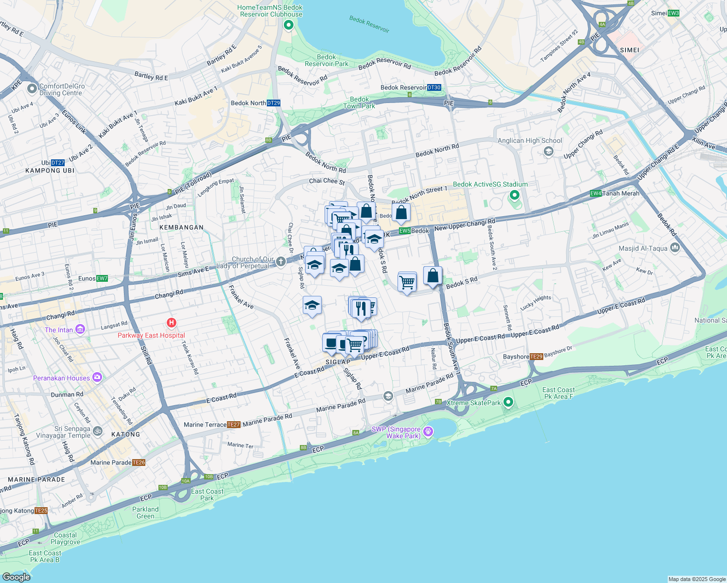 map of restaurants, bars, coffee shops, grocery stores, and more near in Singapore