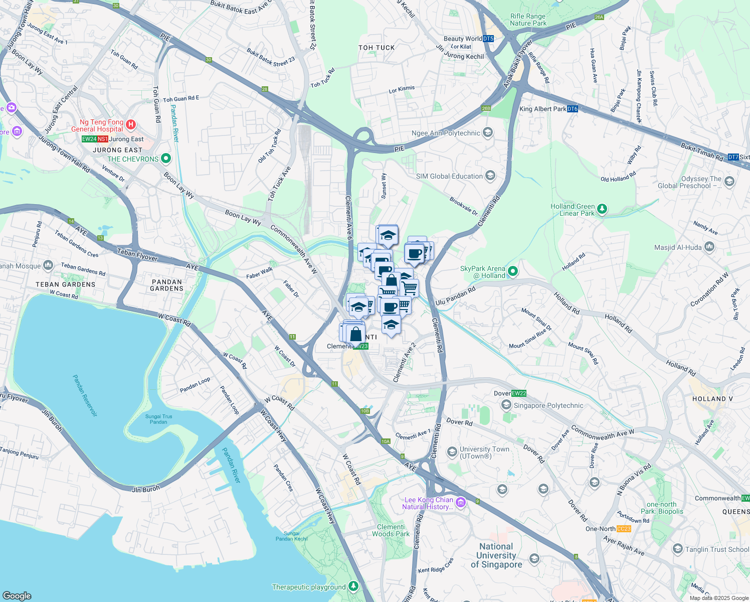 map of restaurants, bars, coffee shops, grocery stores, and more near in Singapore