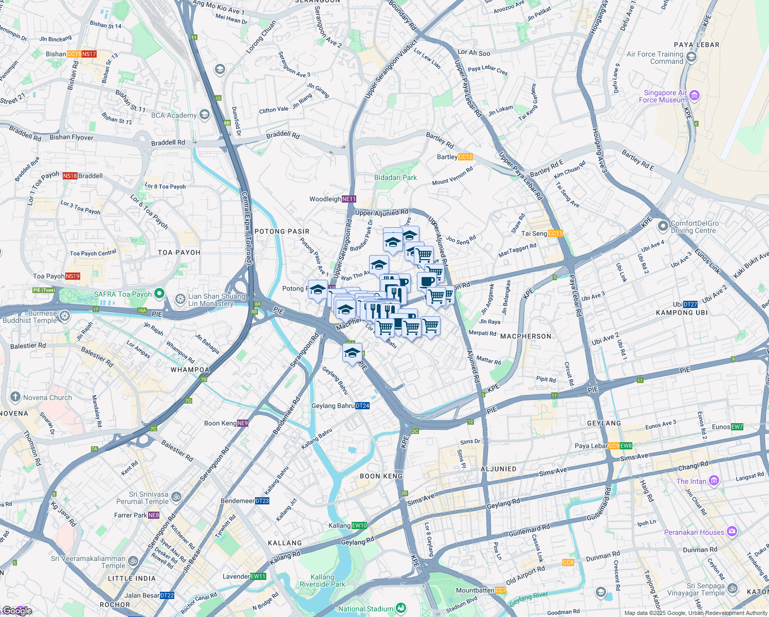 map of restaurants, bars, coffee shops, grocery stores, and more near in Singapore