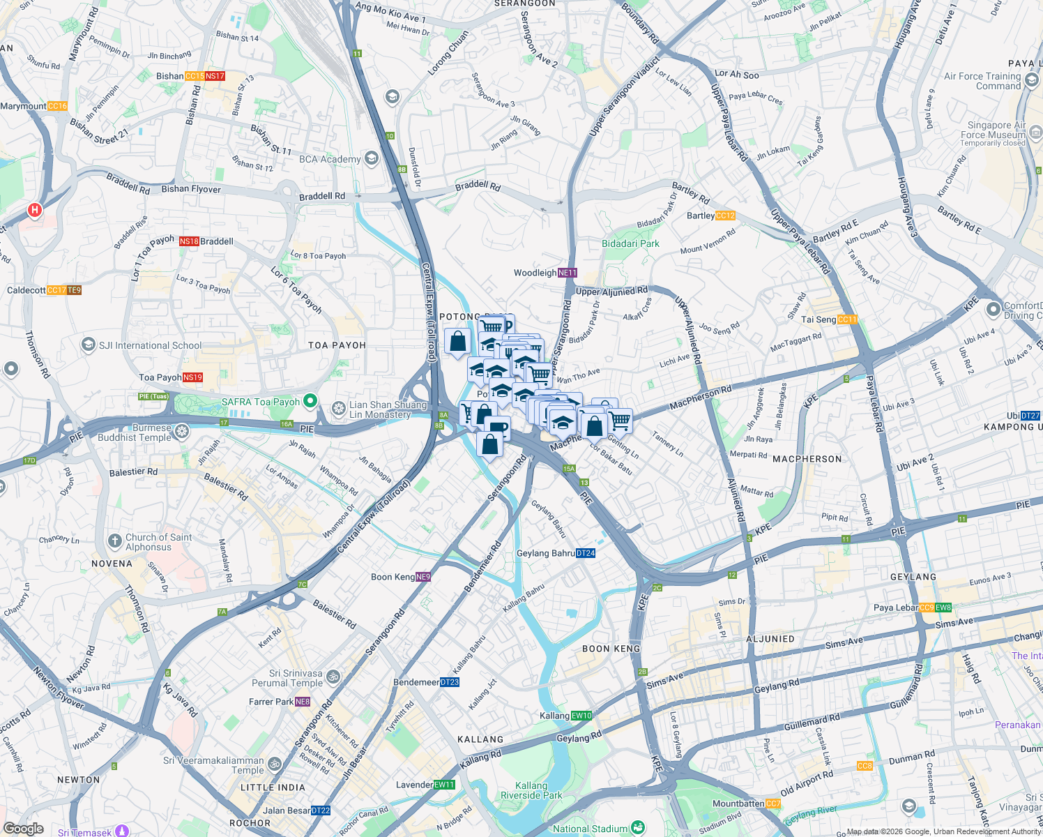 map of restaurants, bars, coffee shops, grocery stores, and more near in Singapore