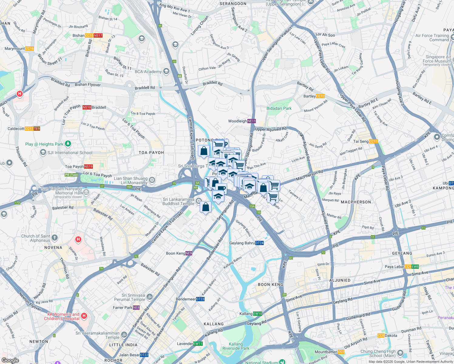map of restaurants, bars, coffee shops, grocery stores, and more near in Singapore