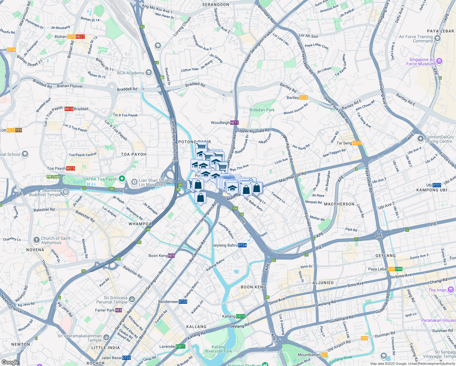 map of restaurants, bars, coffee shops, grocery stores, and more near in Singapore