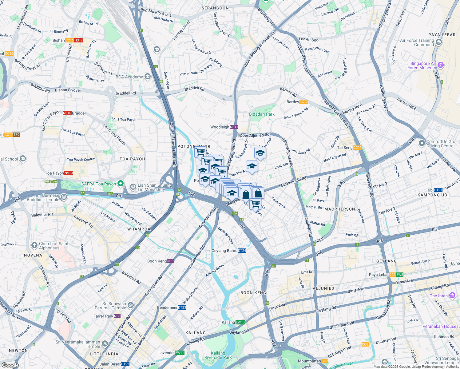 map of restaurants, bars, coffee shops, grocery stores, and more near in Singapore
