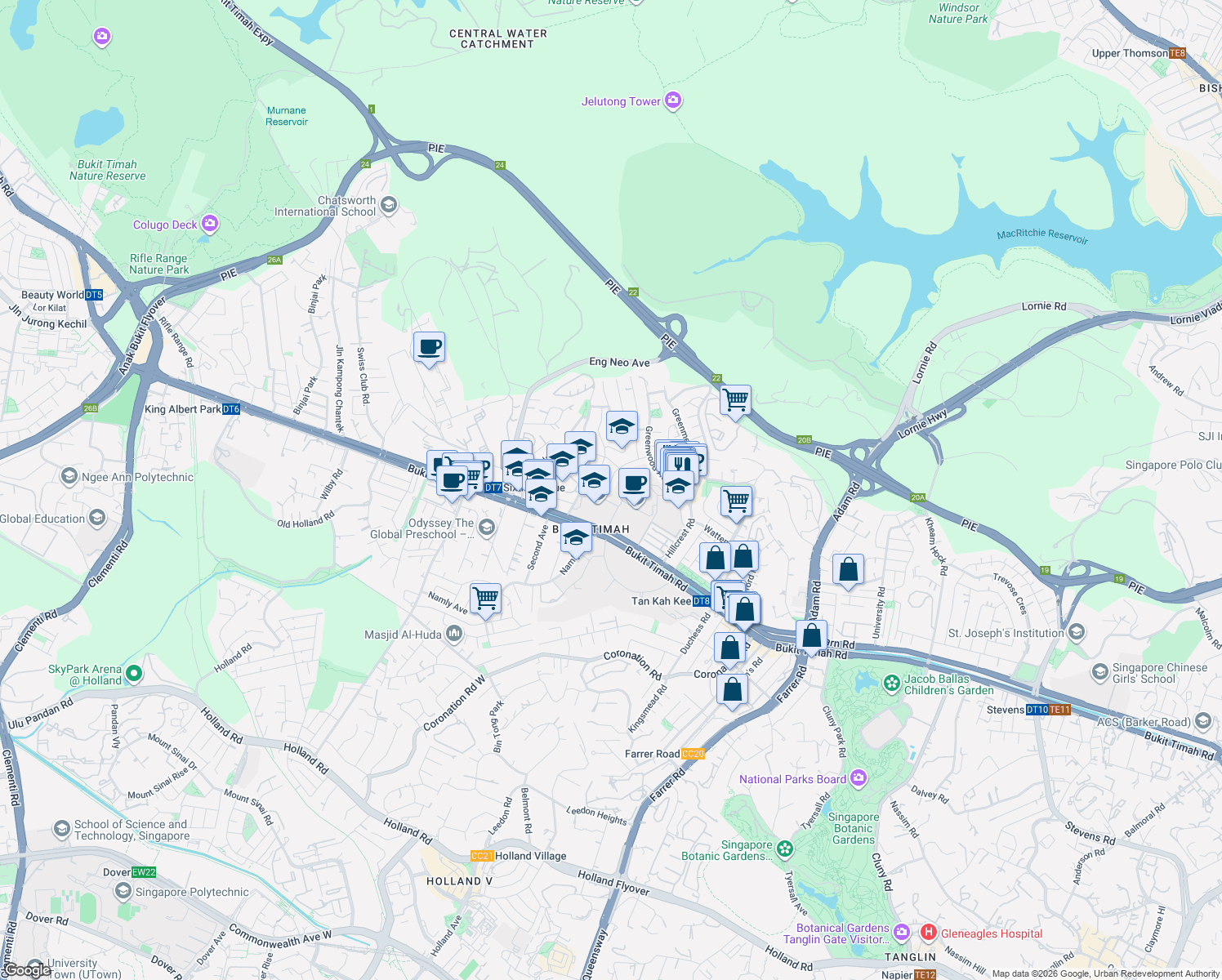 map of restaurants, bars, coffee shops, grocery stores, and more near in Singapore