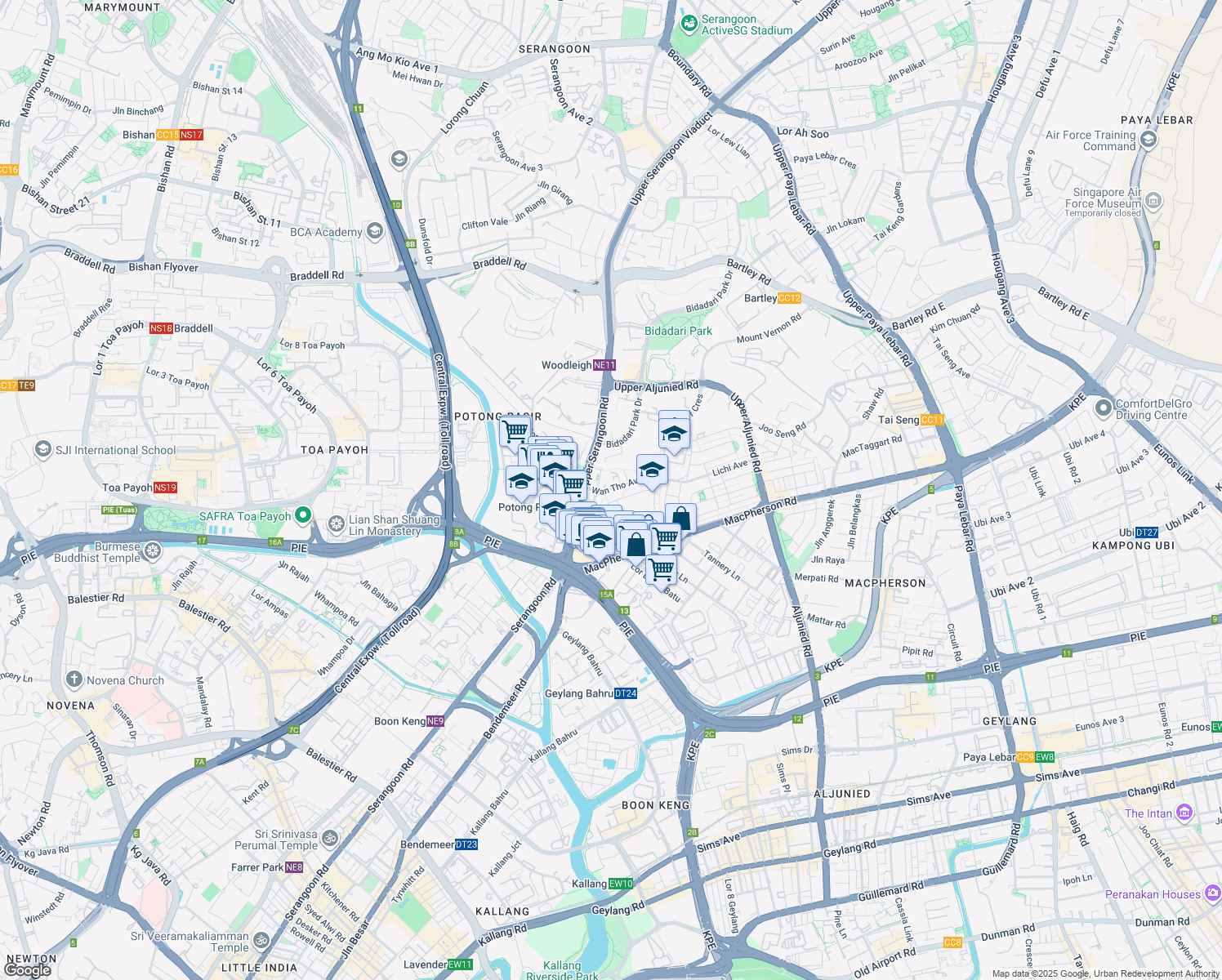 map of restaurants, bars, coffee shops, grocery stores, and more near in Singapore
