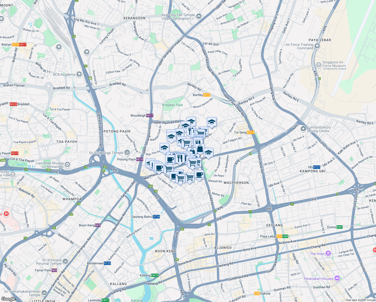 map of restaurants, bars, coffee shops, grocery stores, and more near in Singapore