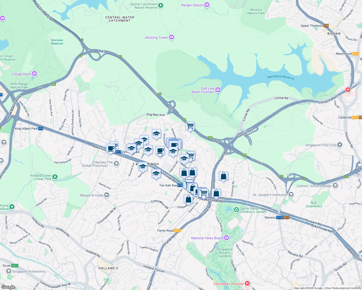 map of restaurants, bars, coffee shops, grocery stores, and more near in Singapore