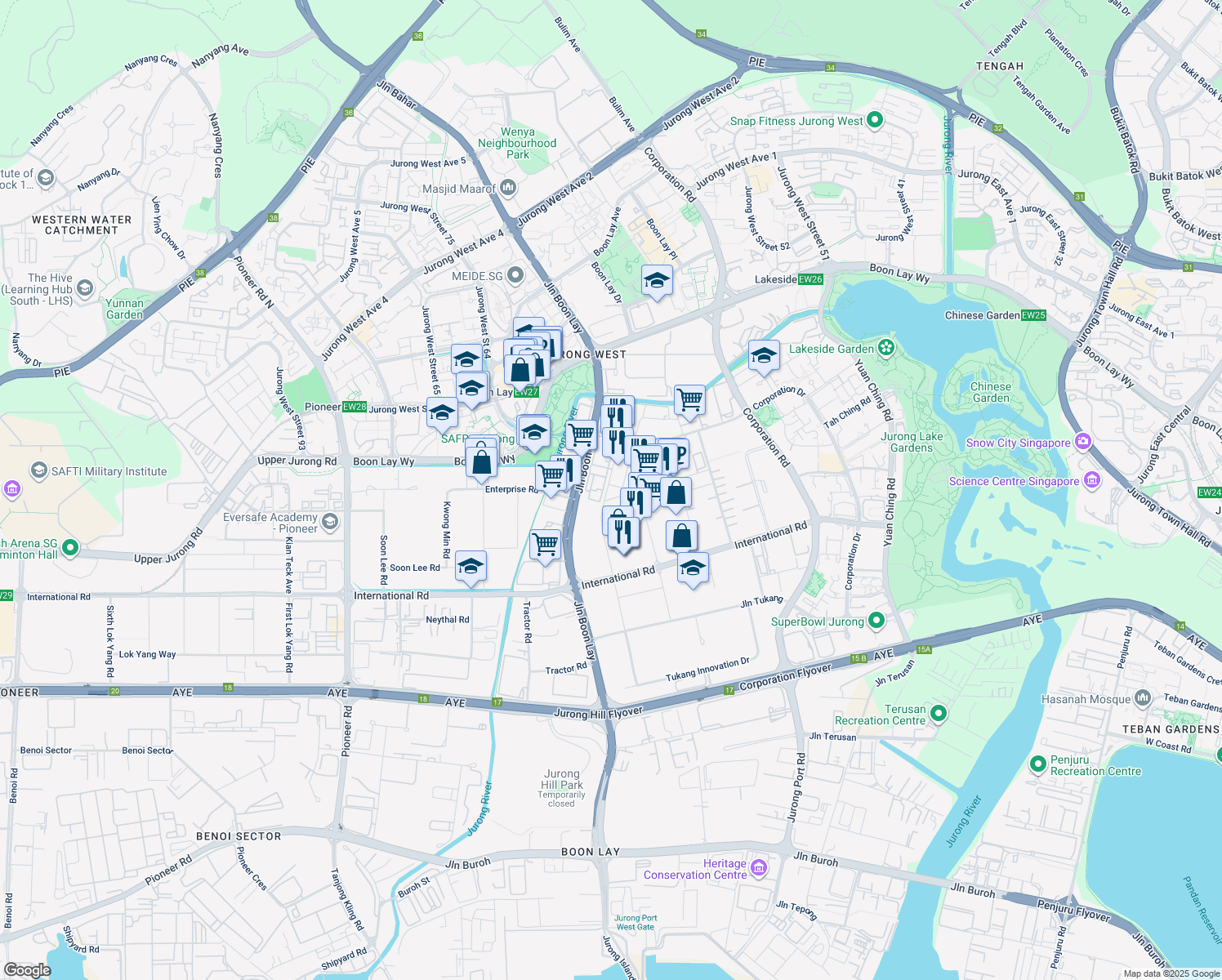 map of restaurants, bars, coffee shops, grocery stores, and more near in Singapore