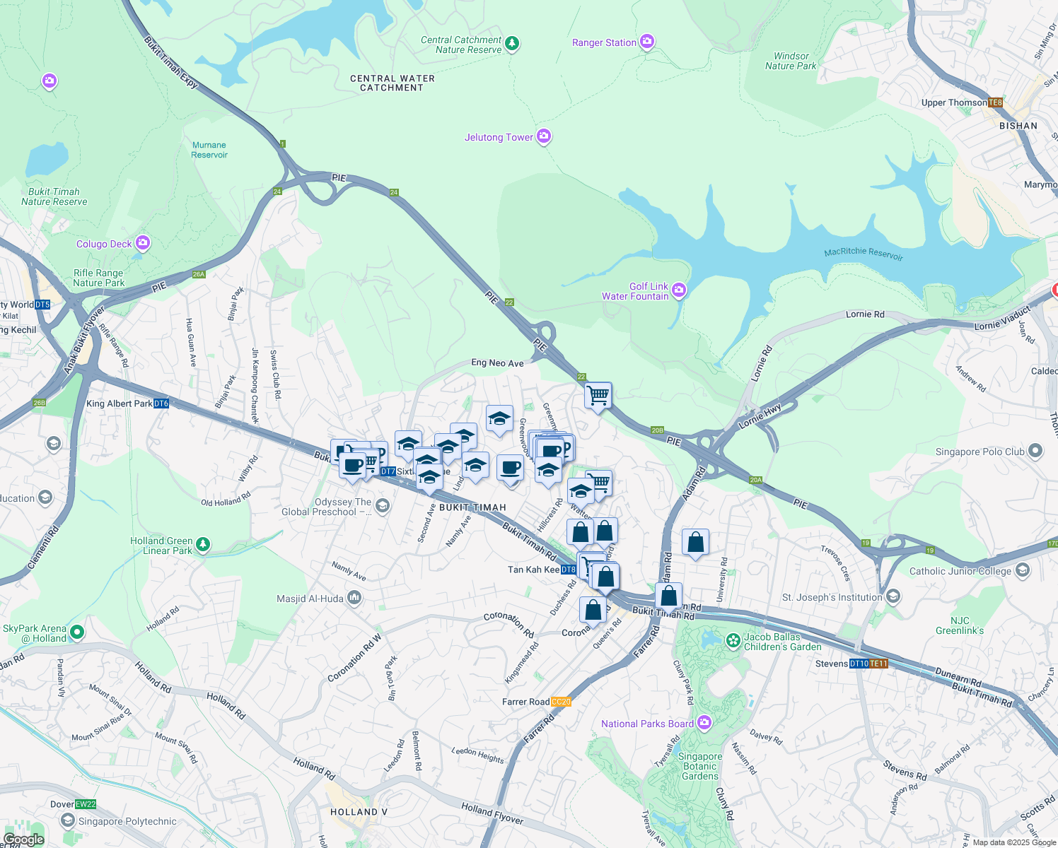map of restaurants, bars, coffee shops, grocery stores, and more near in Singapore