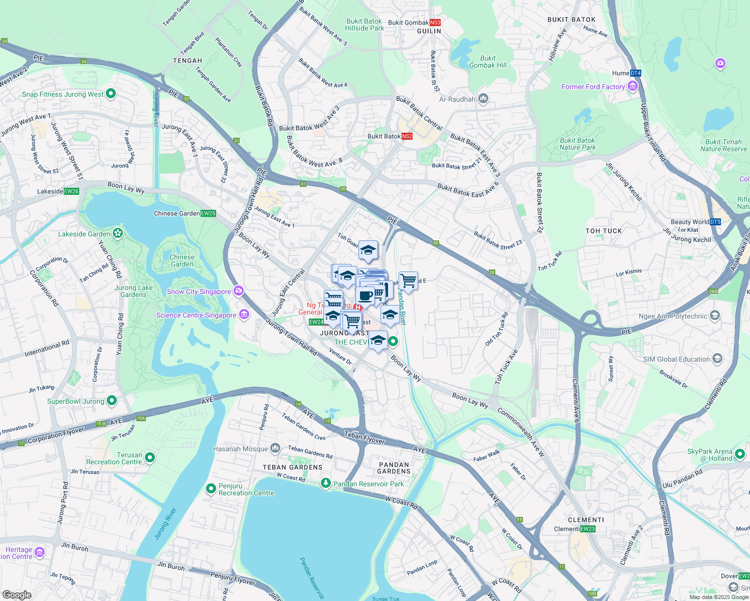 map of restaurants, bars, coffee shops, grocery stores, and more near in Singapore