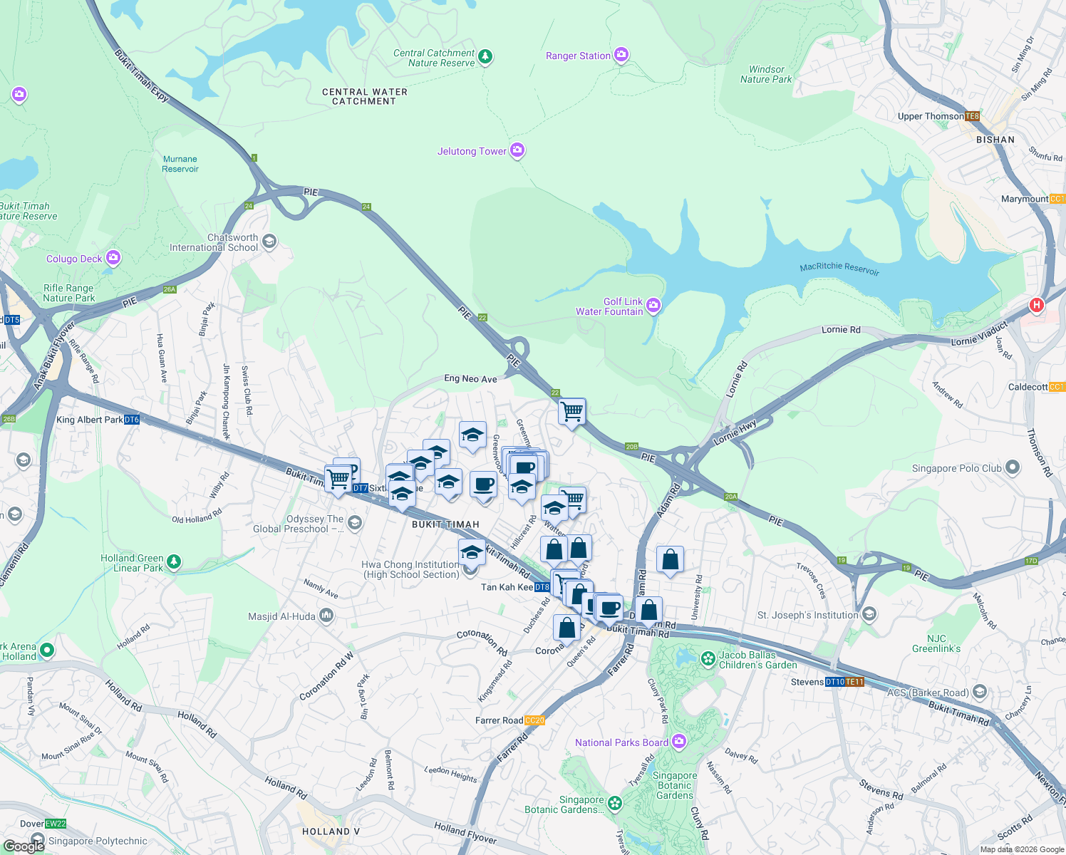 map of restaurants, bars, coffee shops, grocery stores, and more near in Singapore