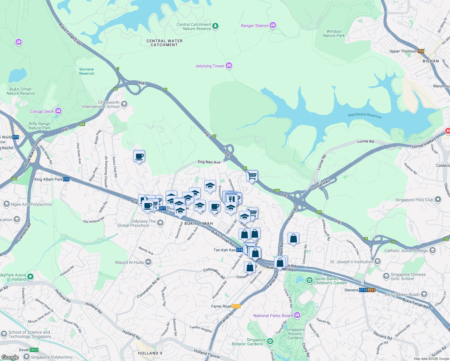 map of restaurants, bars, coffee shops, grocery stores, and more near in Singapore