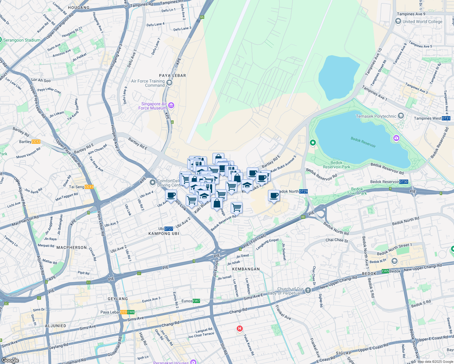 map of restaurants, bars, coffee shops, grocery stores, and more near in Singapore