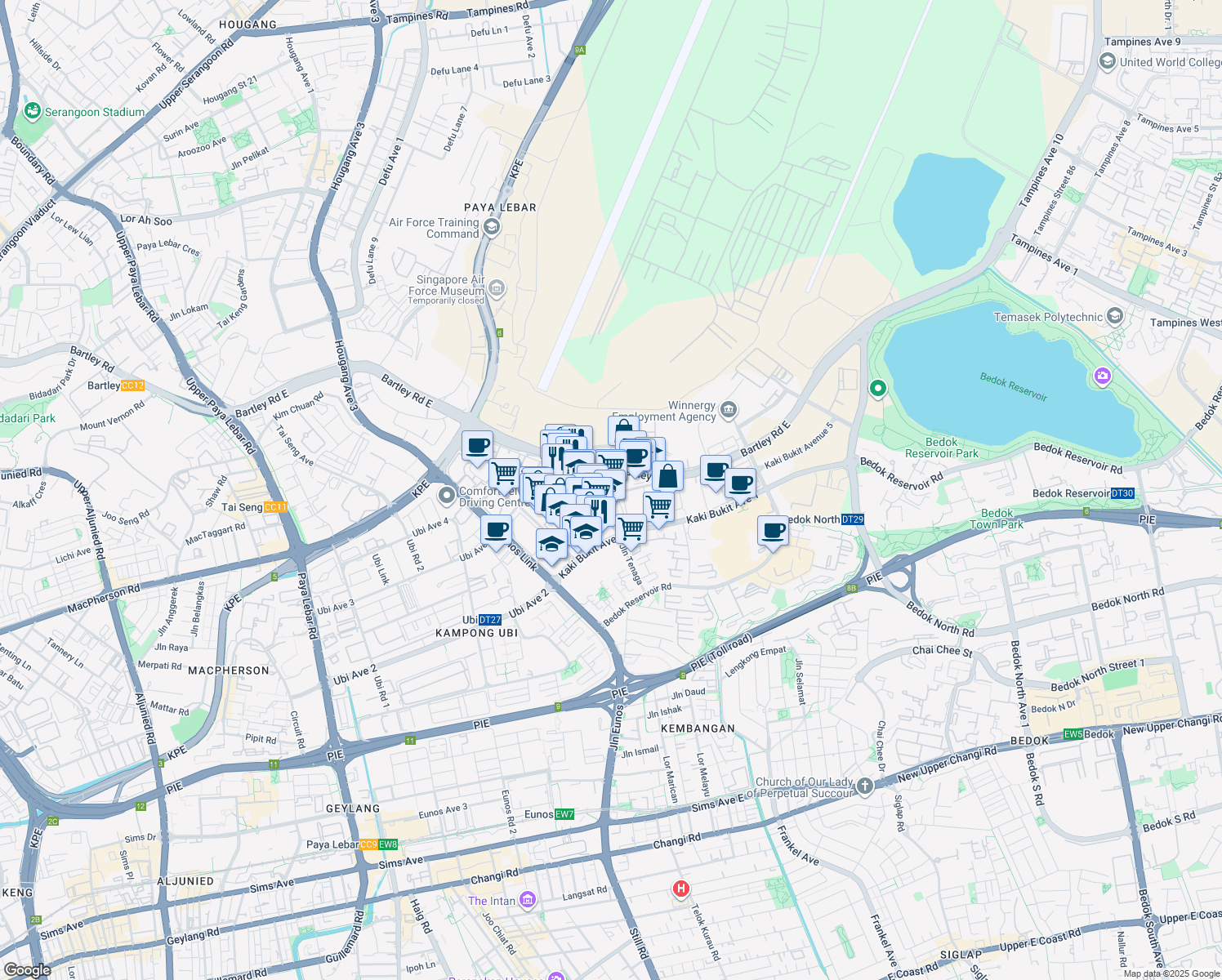map of restaurants, bars, coffee shops, grocery stores, and more near in Singapore